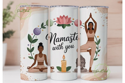 Yoga Namaste Goddess 20oz Tumbler Wrap Sublimation PixelChick 