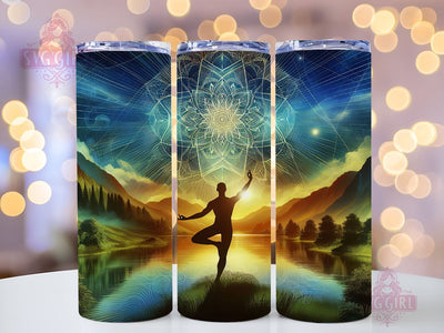 Yoga Pose 20oz Tumbler Wrap Sublimation Design, Straight Tapered Tumbler Wrap, Meditation Yoga Tumbler Png, Instant Digital Download Sublimation SvggirlplusArt 