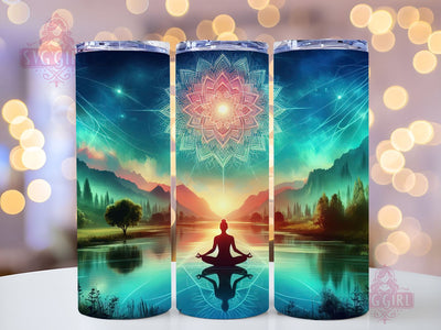 Yoga Pose 20oz Tumbler Wrap Sublimation Design, Straight Tapered Tumbler Wrap, Meditation Yoga Tumbler Png, Instant Digital Download Sublimation SvggirlplusArt 