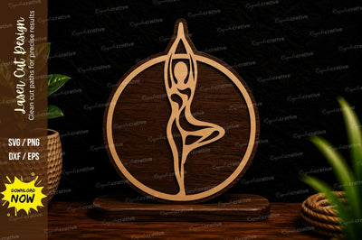 Yoga Pose Circle Laser Cut Svg Design SVG Regulrcrative 