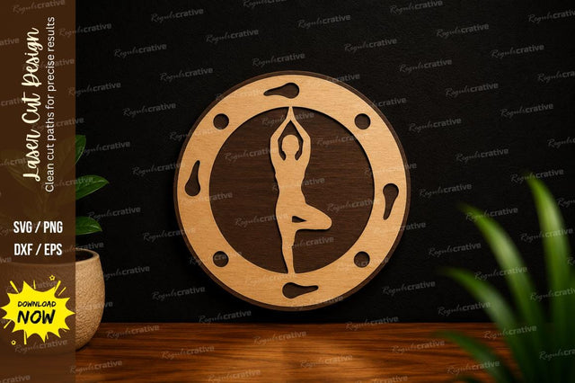 Yoga Pose Mandala Circle Laser Cut SVG File SVG Regulrcrative 