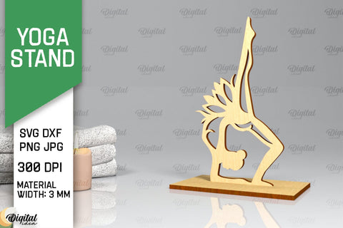 Yoga Stand Decor Lasercut Bundle. Yoga Pose SVG. Yoga Sign Lasercut SVG Evgenyia Guschina 