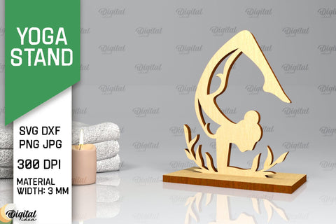 Yoga Stand Decor Lasercut Bundle. Yoga Pose SVG. Yoga Sign Lasercut SVG Evgenyia Guschina 