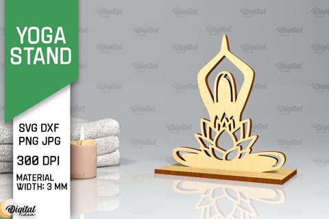 Yoga Stand Decor Lasercut Bundle. Yoga Pose SVG. Yoga Sign Lasercut SVG Evgenyia Guschina 