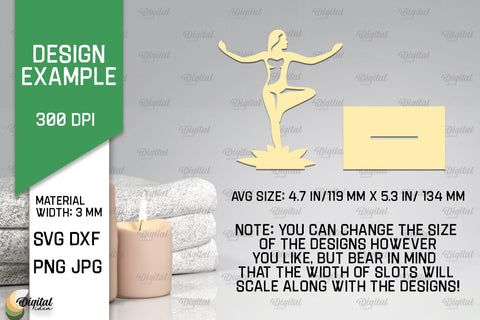 Yoga Stand Decor Lasercut. Yoga Pose SVG. Yoga Sign Lasercut SVG Evgenyia Guschina 