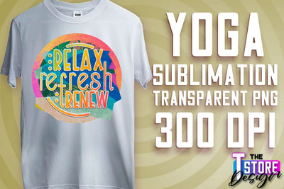 Yoga Sublimation | T-Shirt Design | PNG File v.2 Sublimation The T Store Design 