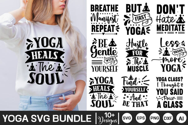 Yoga SVG Bundle, Tranquil Yoga SVG Bundle, SVGs,Quotes and Sayings,Food & Drink,On Sale, Print & Cut SVG DesignPlante 503 
