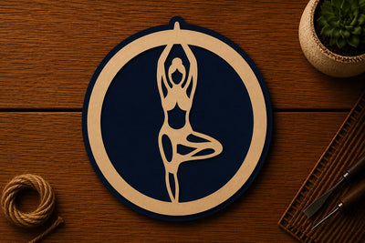 Yoga Tree Pose Circle Laser Cut SVG File SVG Regulrcrative 