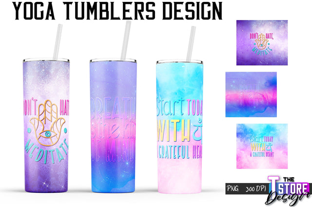 Yoga Tumblers Wrap | PNG File | PNG 300 DPI Sublimation The T Store Design 