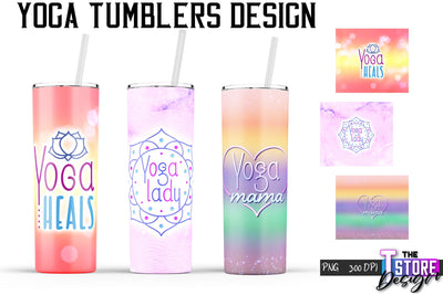 Yoga Tumblers Wrap | PNG File | PNG 300 DPI Sublimation The T Store Design 