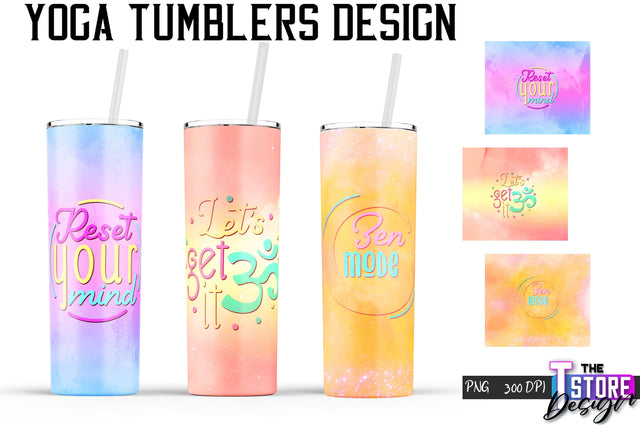 Yoga Tumblers Wrap | PNG File | PNG 300 DPI Sublimation The T Store Design 