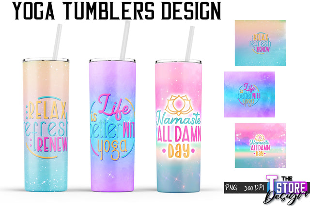 Yoga Tumblers Wrap | PNG File | PNG 300 DPI Sublimation The T Store Design 
