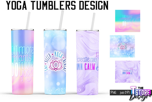 Yoga Tumblers Wrap | PNG File | PNG 300 DPI Sublimation The T Store Design 