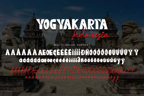 Yogyakarta Indonesia Font Prasetya Letter 