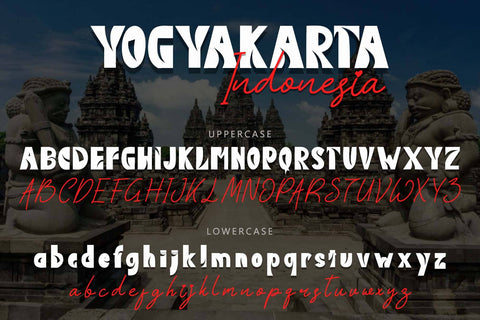 Yogyakarta Indonesia Font Prasetya Letter 