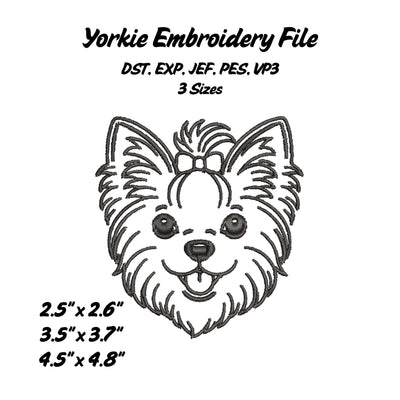 Yorkie Embroidery File Embroidery/Applique DESIGNS Stitched Haus 