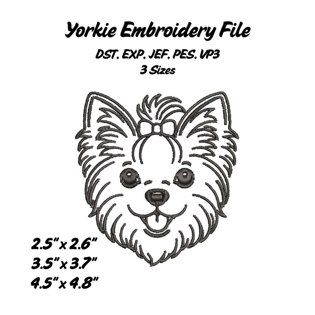 Yorkie Embroidery File Embroidery/Applique DESIGNS Stitched Haus 