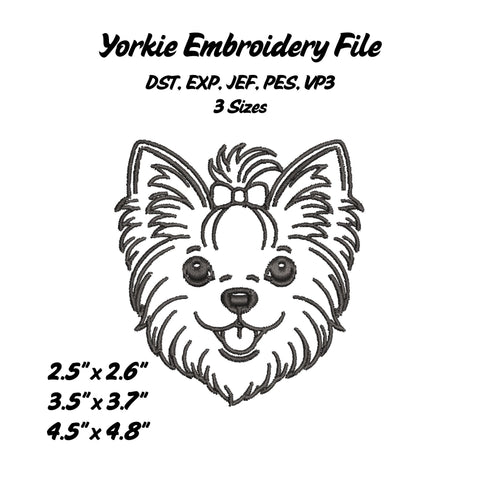 Yorkie Embroidery File Embroidery/Applique DESIGNS Stitched Haus 