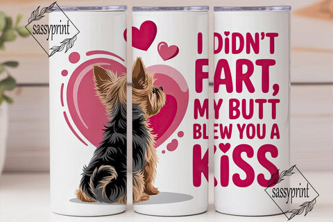 Yorkie Fart Joke 20oz Tumbler Wrap Sublimation sassyprint 