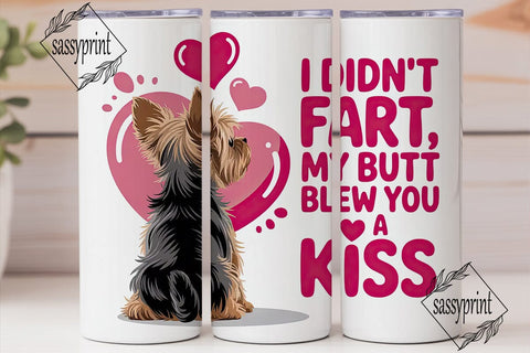 Yorkie Fart Joke 20oz Tumbler Wrap Sublimation sassyprint 