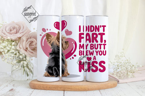 Yorkie Fart Joke 20oz Tumbler Wrap Sublimation sassyprint 