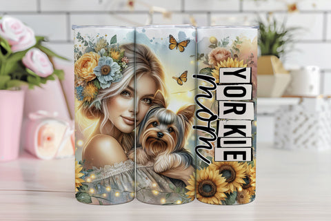 Yorkie Mom Seamless Tumbler Sublimation Wrap PNG Sublimation BijouBay 