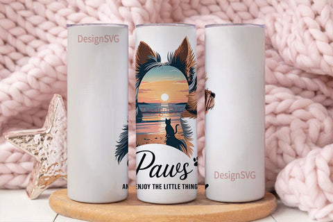Yorkie Paws Tumbler Wrap Sublimation DesignSVG 