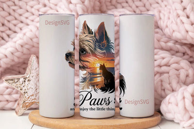 Yorkie Paws Tumbler Wrap Sublimation DesignSVG 