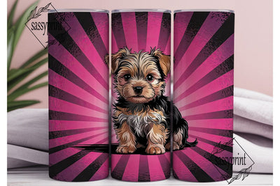 Yorkie Puppy 20oz Tumbler Wrap Sublimation sassyprint 