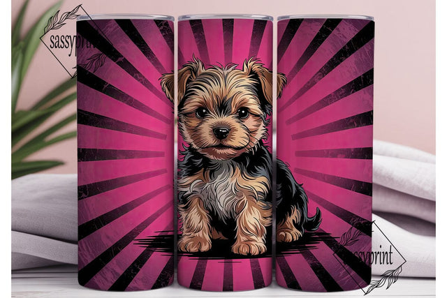Yorkie Puppy 20oz Tumbler Wrap Sublimation sassyprint 