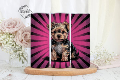 Yorkie Puppy 20oz Tumbler Wrap Sublimation sassyprint 