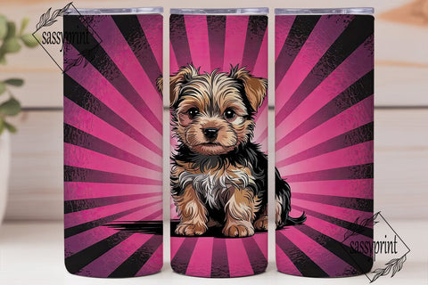 Yorkie Puppy 20oz Tumbler Wrap Sublimation sassyprint 