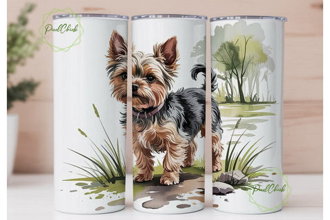 Yorkshire Terrier 20oz Tumbler Design Sublimation PixelChick 