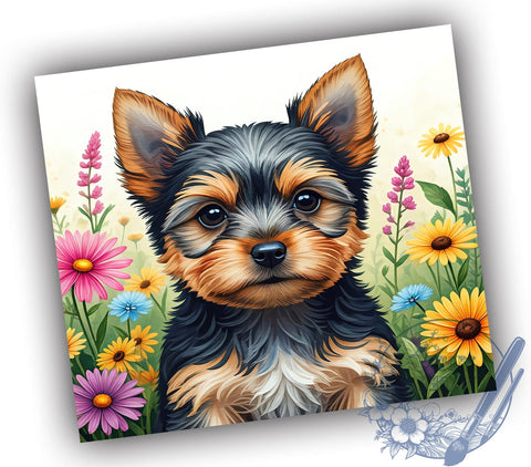 Yorkshire Terrier 20oz Tumbler, Dog Lover Gift, 20oz Tumbler Wrap, Sublimation Tumbler, Cute Dog Design, Pet Themed Tumbler, Yorkshire Terrier Tumbler Sublimation ToriDesigns 