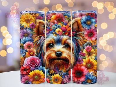 Yorkshire Terrier 20oz Tumbler Wrap Sublimation Design, Straight Tapered Tumbler Wrap, Yorkie Dogs Tumbler Png, Instant Digital Download Sublimation SvggirlplusArt 