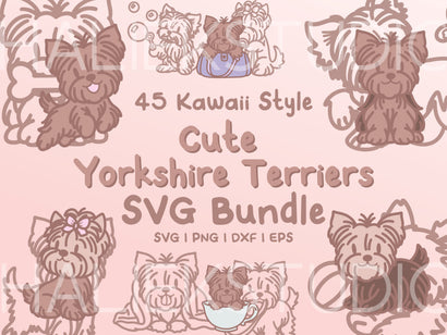 Yorkshire Terrier SVG Design Set SVG HalieKStudio 