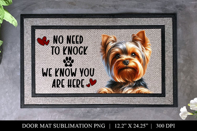 Yorkshire Terrier Welcome Doormat Sublimation Design Sublimation BijouBay 
