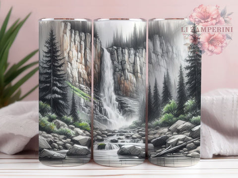 Yosemite Mountain Tumbler Wrap, Yosemite, Mountain Waterfall, Tumbler Wrap, Sublimation Design, Nature Decor, Outdoor Adventure, Landscape Art Sublimation Li Zamperini 
