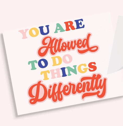 You Are Allowed To Do Things Differently DTF Transfer Physical So Fontsy T-Shirt Iron-On Transfer Shop