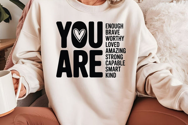 You Are Enough Brave Worthy Loved SVG Angelina750 