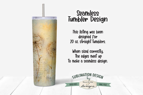 You Are Enough Dandelion Seamless 20oz Sublimation Tumbler Wrap Sublimation Ewe-N-Me Designs 
