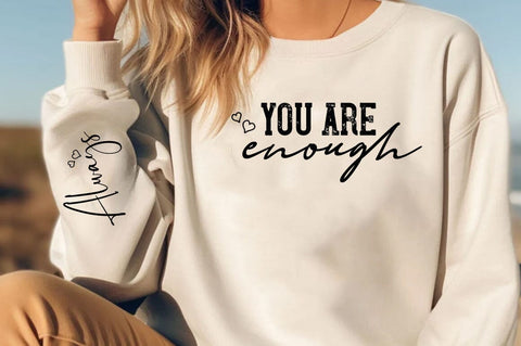 You are enough, Jesus Motivational Inspirational Sleeve Shirt SVG Design, SVG FiveStarCrafting 