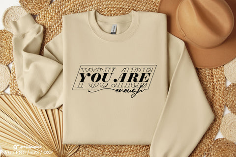 You are enough Svg, Positive Quote Svg, Mental Health Svg, Affirmation Svg SVG Artinrhythm shop 