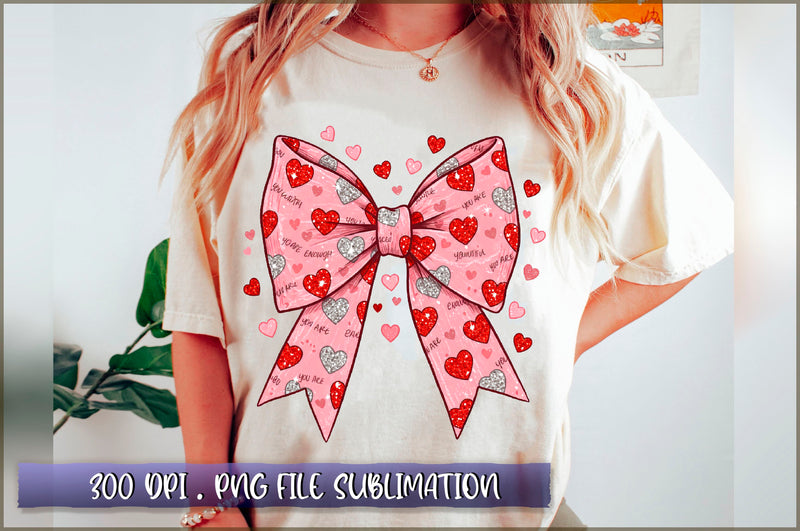 You Are Loved Coquette Bow Sublimation Sublimation Shetara Begum 