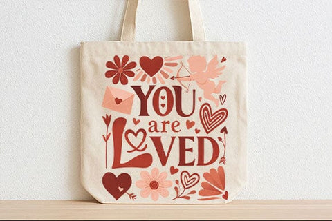 You Are Loved PNG Valentine Inspirational Heart Design SVG BillahCrafts 