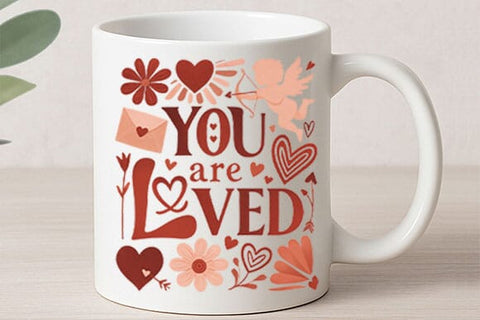 You Are Loved PNG Valentine Inspirational Heart Design SVG BillahCrafts 