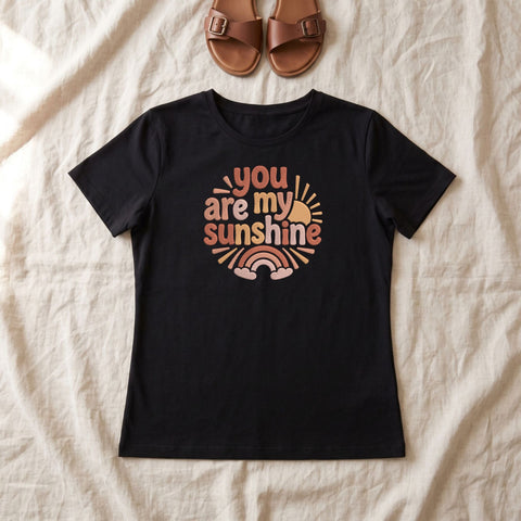 You Are My Sunshine Embroidery Design – Retro Rainbow Sun Inspirational Quote Machine Embroidery File Embroidery/Applique DESIGNS PatternFeed8 