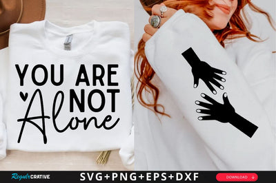 You are Not Alone Sleeve SVG Design, Christian Sleeve SVG, Faith SVG Design, Jesus Sleeve SVG SVG Regulrcrative 