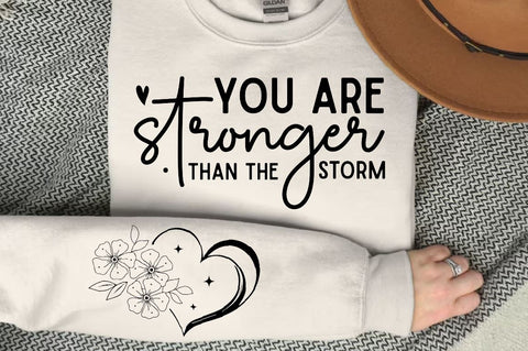 You are stronger than the storm Sleeve SVG Design, Christian Sleeve SVG, Faith SVG Design, Jesus Sleeve SVG SVG Regulrcrative 