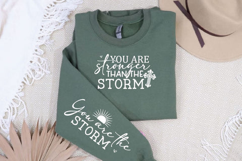 You are stronger than the storm Sleeve SVG Design, Christian Sleeve SVG, Faith SVG Design, Jesus Sleeve SVG SVG Regulrcrative 